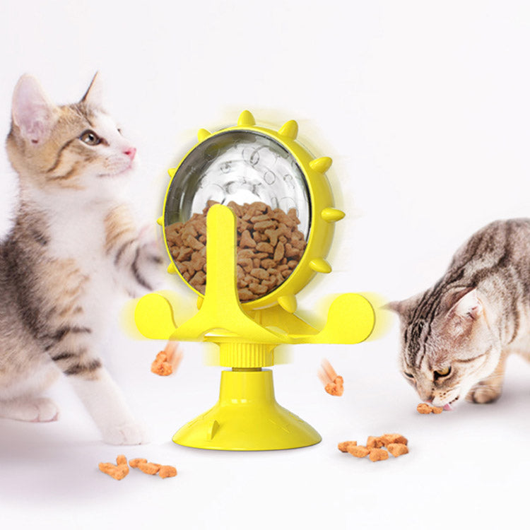 KFX-5465533 Multi-Functional Cat Toy with Food Leakage and 360° Rotating Design