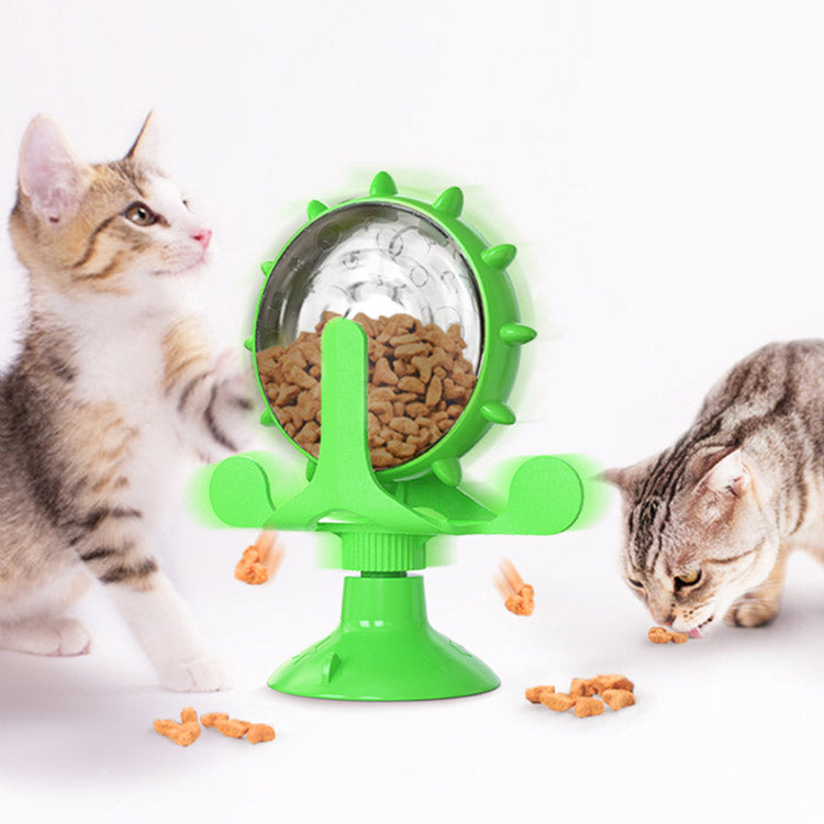 KFX-5465533 Multi-Functional Cat Toy with Food Leakage and 360° Rotating Design