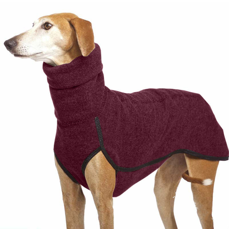 KFX-5465917 Winter Warm High Collar Pet Coat for Medium to Large Dogs, Fleece Pullover for Comfort and Style