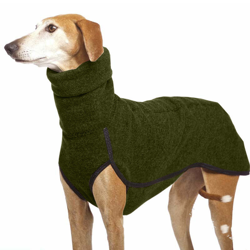 KFX-5465917 Winter Warm High Collar Pet Coat for Medium to Large Dogs, Fleece Pullover for Comfort and Style