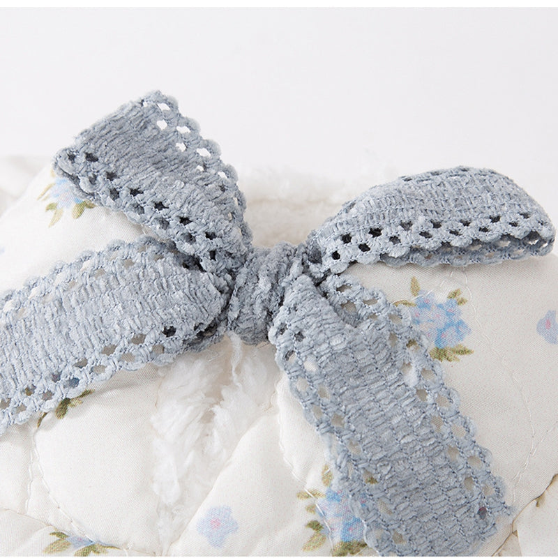 KFX-5466301 Winter Dog Dress with Bow Decoration and Flannel Lining for Small Dogs
