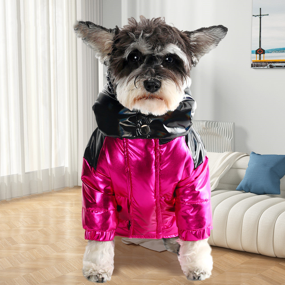 KFX-5467325 Warm Thick Velvet Down Jacket for Dogs in Red and Black - Sizes S to XXL
