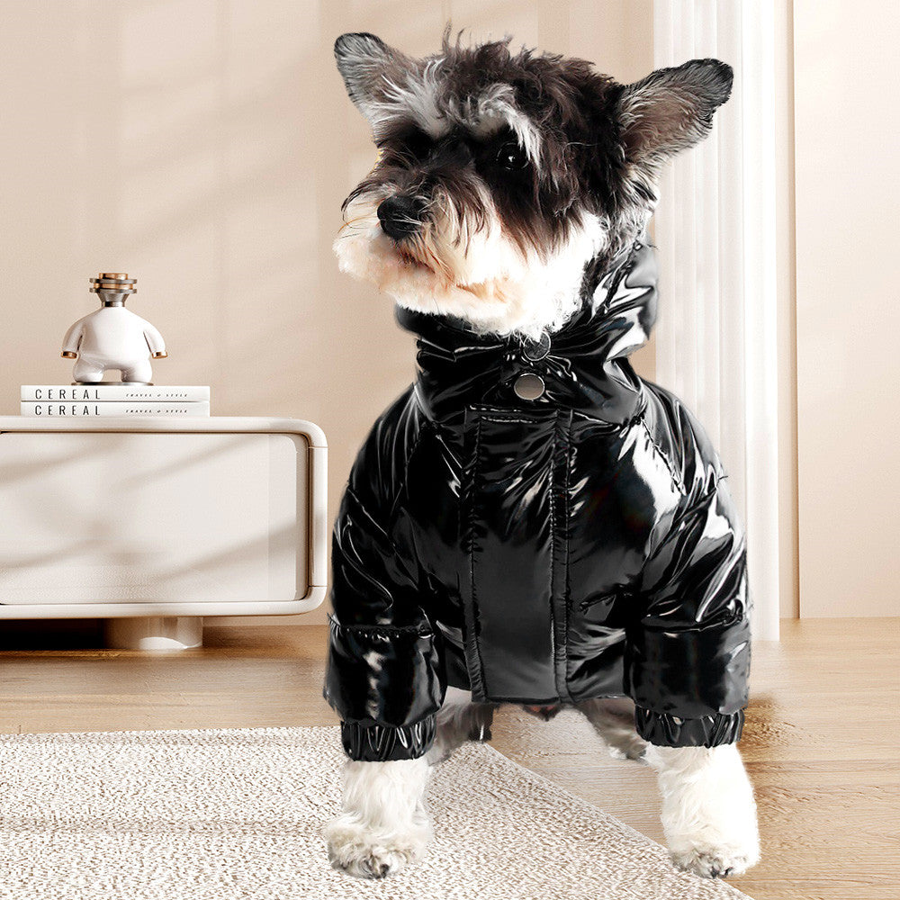 KFX-5467325 Warm Thick Velvet Down Jacket for Dogs in Red and Black - Sizes S to XXL