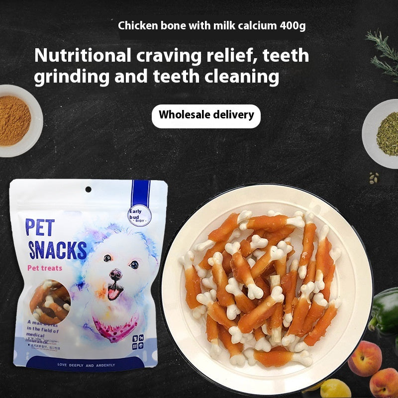 KFX-5467581 Chicken-Wrapped Milk Bones for Dogs, 400g Pack - Natural Ingredients and Nutritional Snack