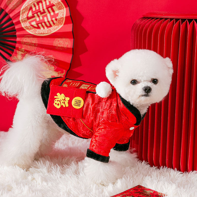 KFX-5468093 New Year Festive Two-Legged Pet Clothing for Small Dogs and Cats