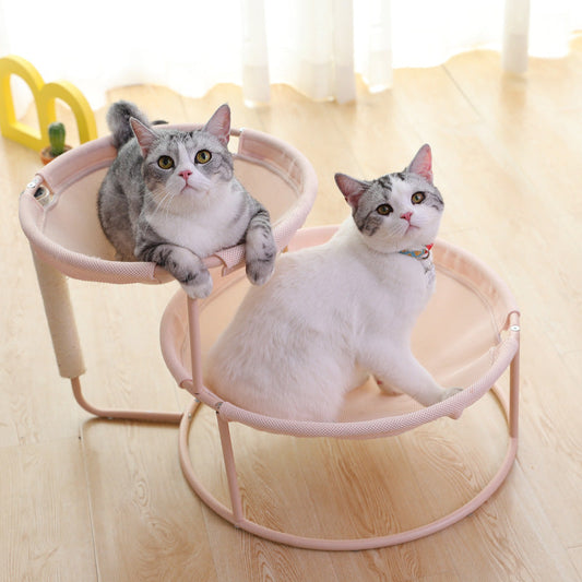 KFX-5469117 Cozy Pet Hammock for Cats - Beige and Pink Winter/Spring Models, Double Layer Option Available