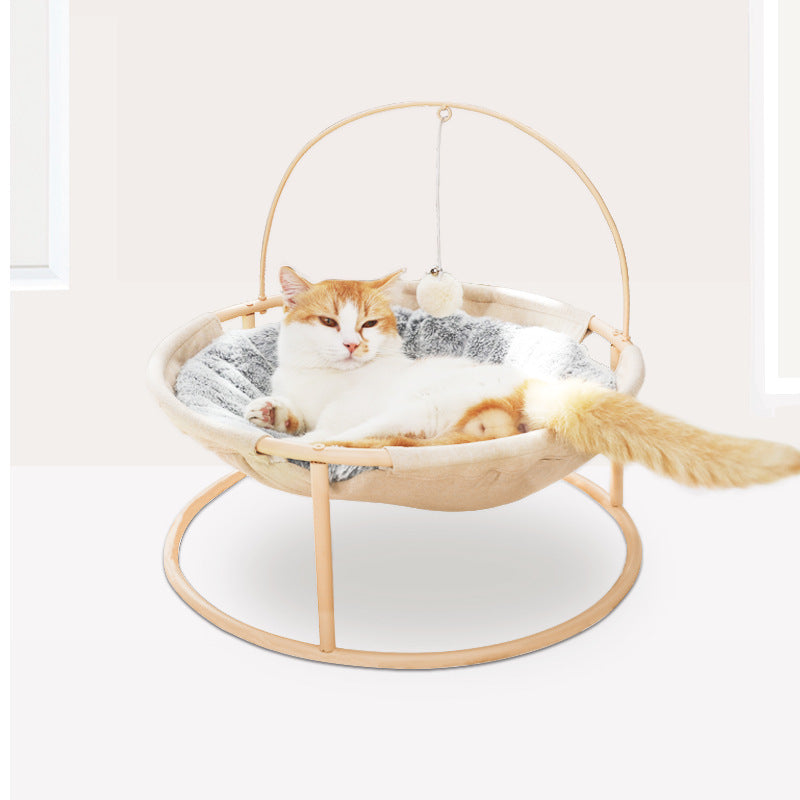KFX-5469117 Cozy Pet Hammock for Cats - Beige and Pink Winter/Spring Models, Double Layer Option Available