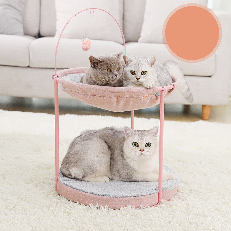 KFX-5469117 Cozy Pet Hammock for Cats - Beige and Pink Winter/Spring Models, Double Layer Option Available