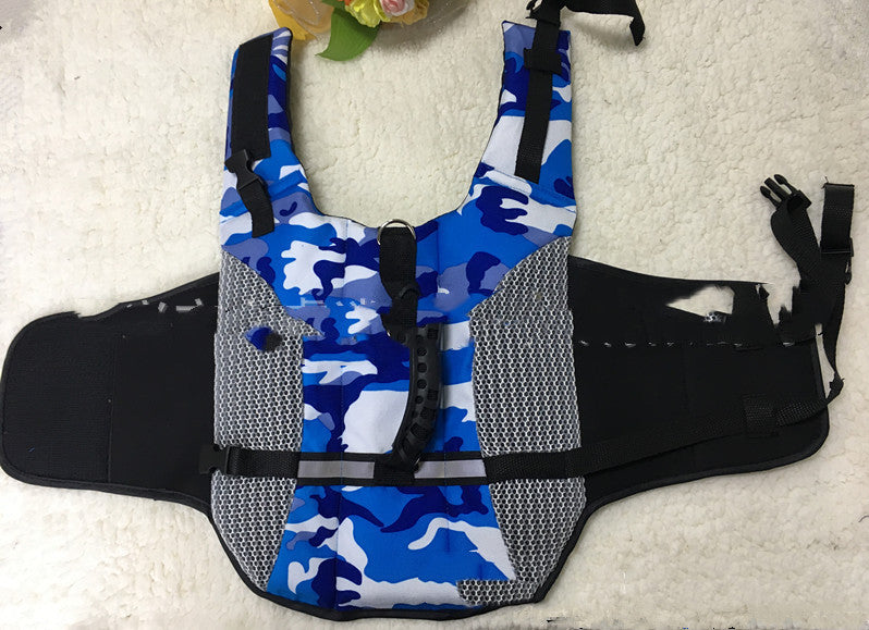 KFX-5469885 Stylish Outdoor Dog Life Jacket for Training and Swimming - Available in Blue and Red
