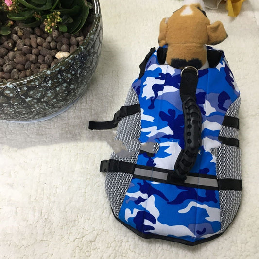 KFX-5469885 Stylish Outdoor Dog Life Jacket for Training and Swimming - Available in Blue and Red