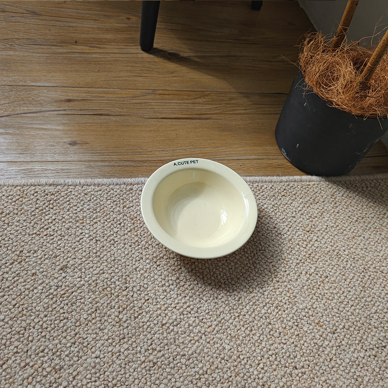 KFX-5471293 Elevated Ceramic Cat Bowl and Dog Basin with Wooden Rack – Anti-Tumble Design in Various Colors