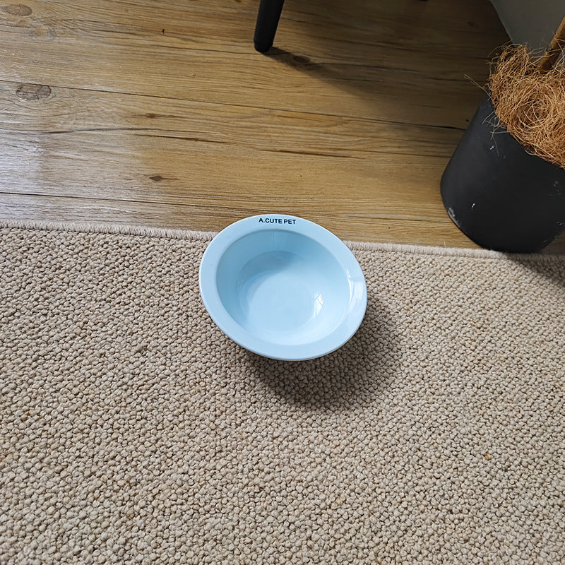 KFX-5471293 Elevated Ceramic Cat Bowl and Dog Basin with Wooden Rack – Anti-Tumble Design in Various Colors
