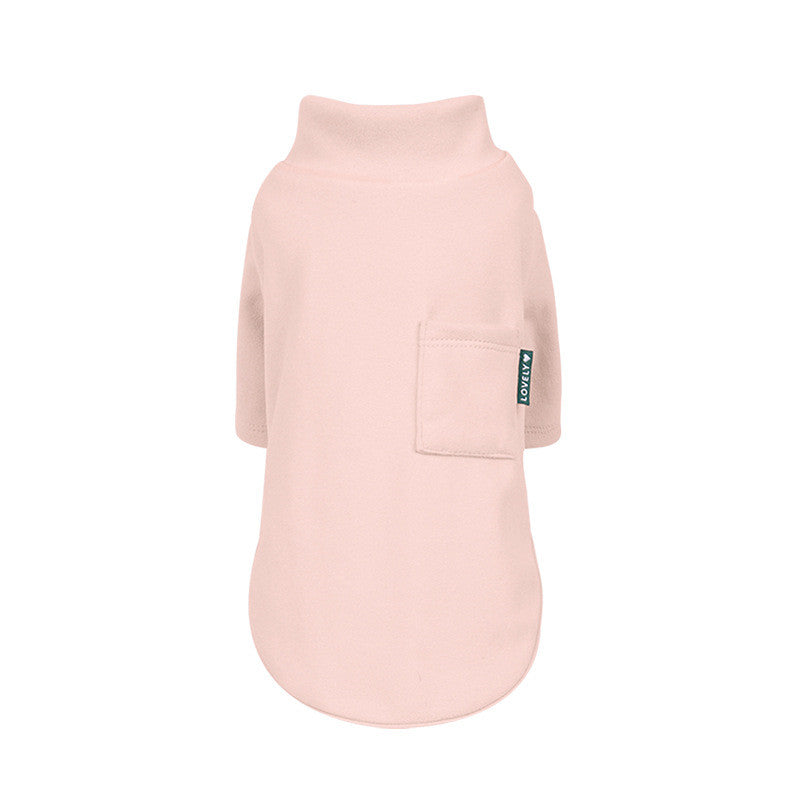 KFX-5472573 Warm Thickened Sweatshirt for Dogs and Cats - Solid Color Options in Pink, Light Blue, Gray, and Beige