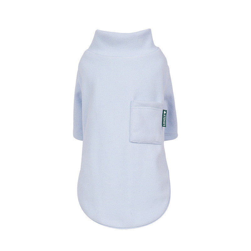 KFX-5472573 Warm Thickened Sweatshirt for Dogs and Cats - Solid Color Options in Pink, Light Blue, Gray, and Beige