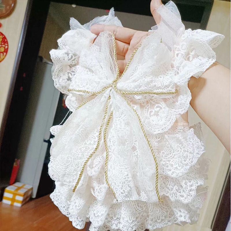 KFX-5473853 Elegant White Lace Princess Dress for Dogs - Wedding Outfit