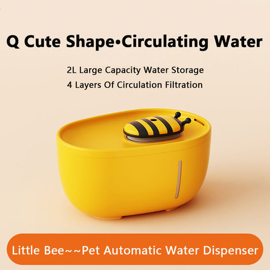 KFX-5474749 Automatic Cat and Dog Water Fountain with Filter, Silent Operation and Anti-Slip Base, Clean Water Dispenser with Observation Window