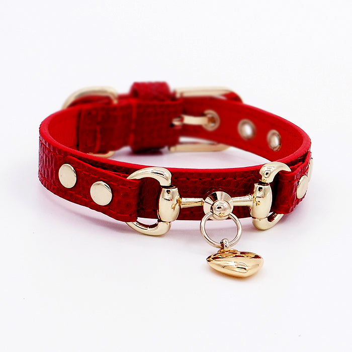 KFX-5475261 Durable Leather Pet Collar for Cats and Dogs, Adjustable Size and Comfortable Fit
