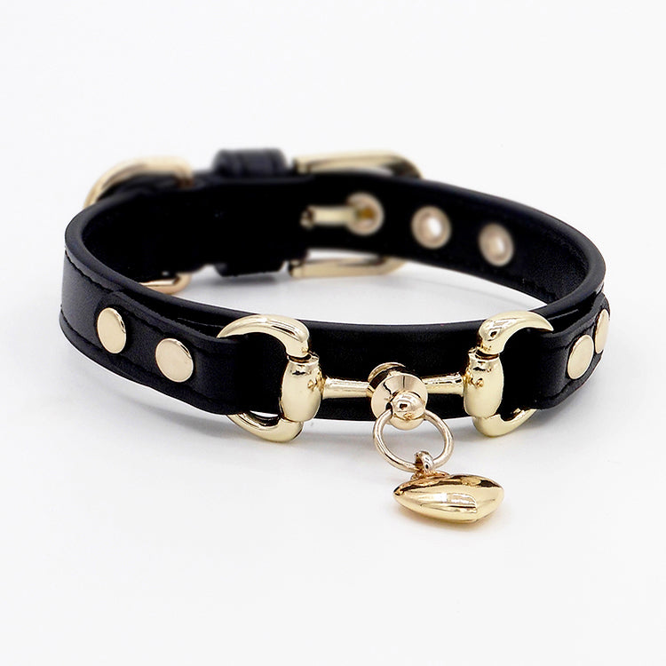 KFX-5475261 Durable Leather Pet Collar for Cats and Dogs, Adjustable Size and Comfortable Fit