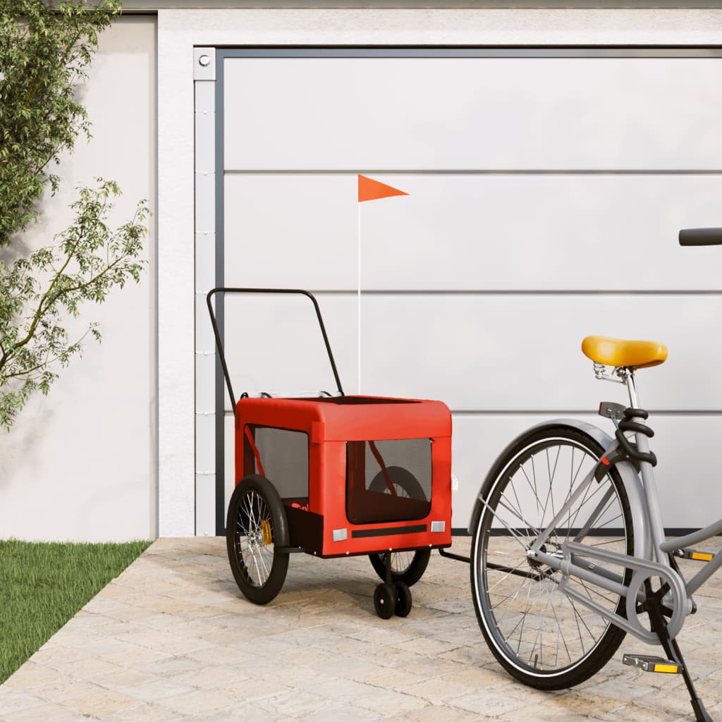 KFX-5478717 Pet Bicycle Trailer with Oxford Fabric & Iron Frame for Comfortable Travel