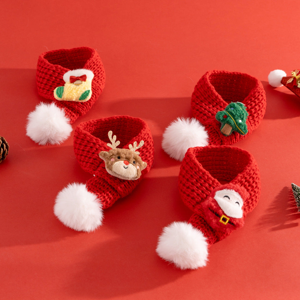 KFX-5480637 Festive Christmas Cat Scarf with Fun Patterns for Pets