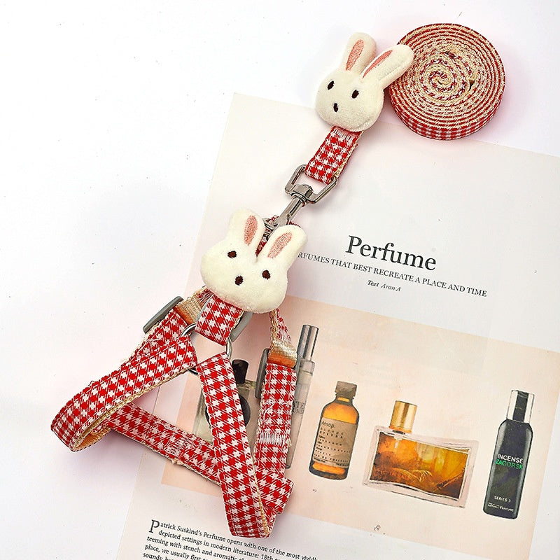 KFX-5482301 Pet Leash with Handheld Rope for Small & Medium Dogs - Cute Rabbit Design in Multiple Colors
