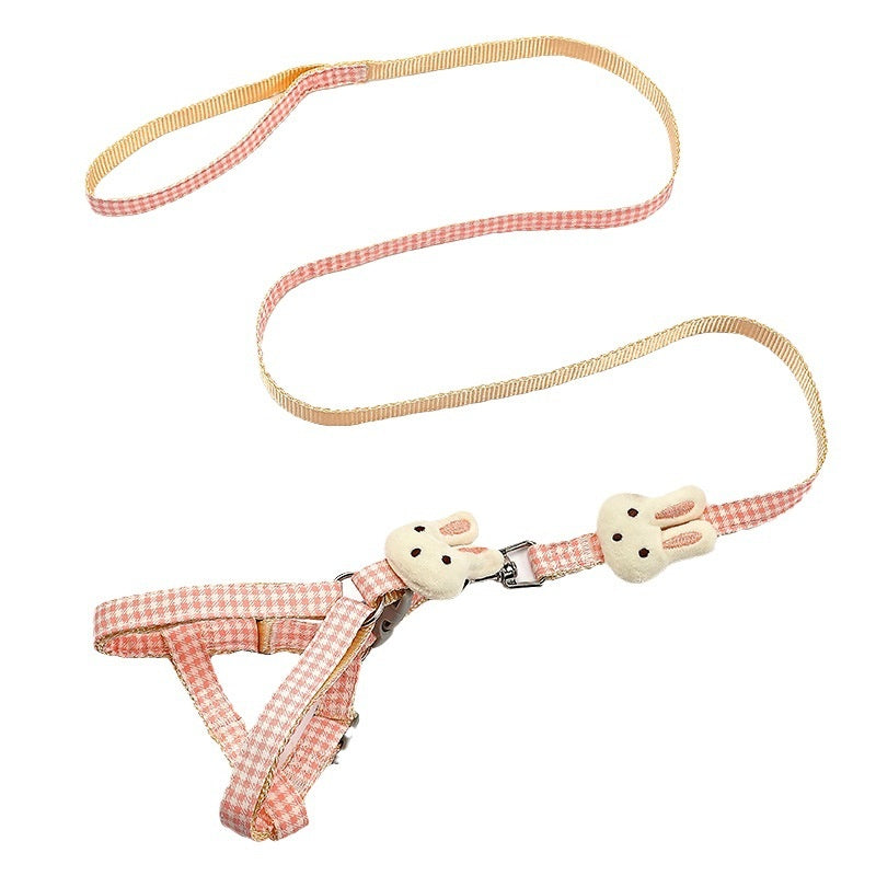 KFX-5482301 Pet Leash with Handheld Rope for Small & Medium Dogs - Cute Rabbit Design in Multiple Colors