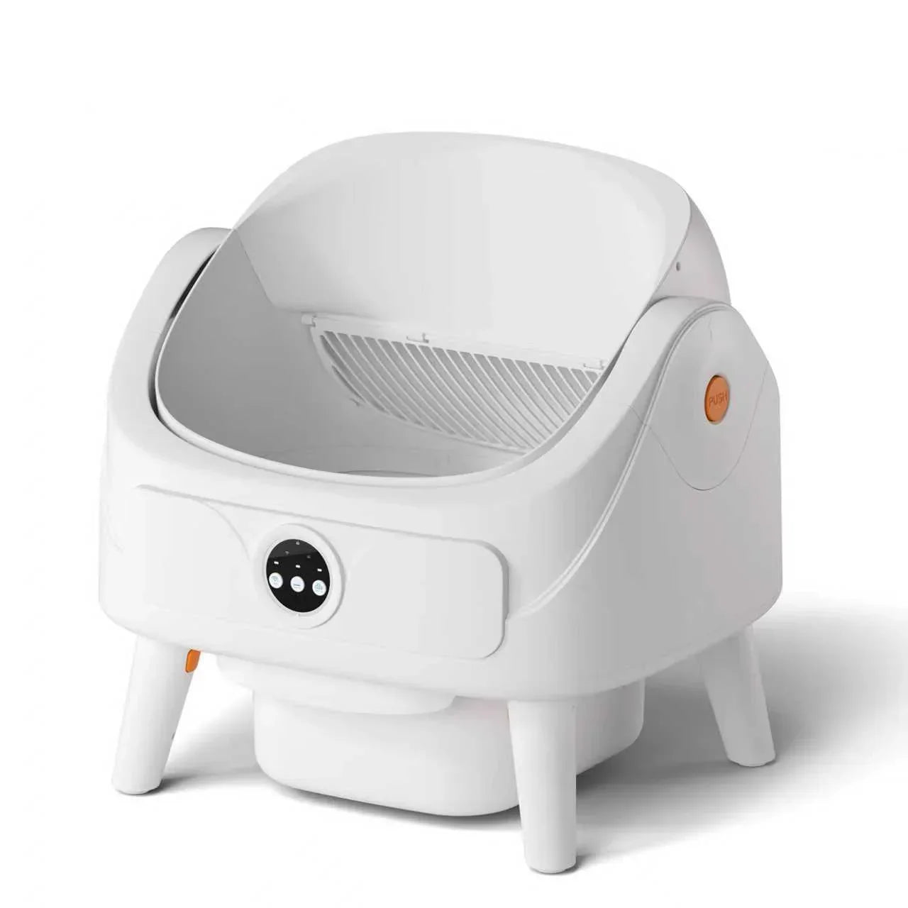 KFX-548243 Automatic Large Capacity Cat Litter Box with Eco-Friendly Round Design and Easy Cleaning Features