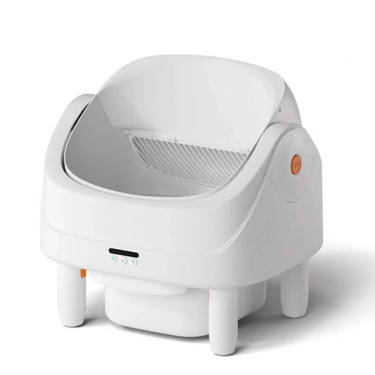 KFX-548243 Automatic Large Capacity Cat Litter Box with Eco-Friendly Round Design and Easy Cleaning Features