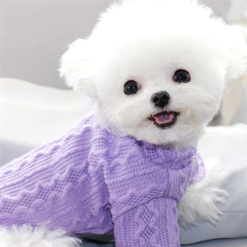 KFX-5483581 Towable Plus Fleece Winter Sweater for Dogs in Blue and Purple
