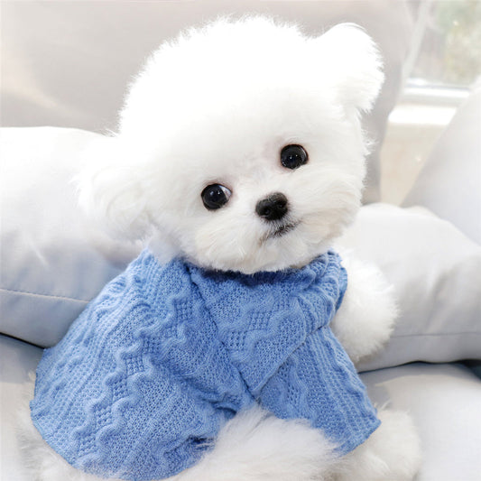 KFX-5483581 Towable Plus Fleece Winter Sweater for Dogs in Blue and Purple