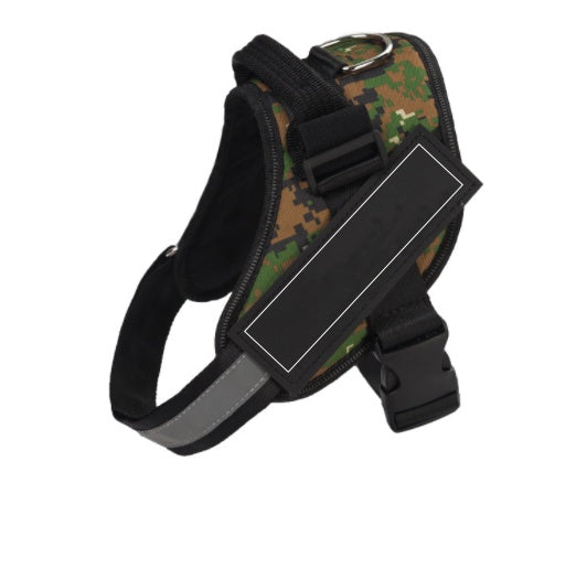 KFX-5484861 Customizable Adjustable Pet Harness with ID Patch for Outdoor Dog Walking