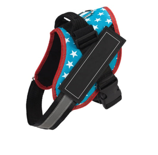KFX-5484861 Customizable Adjustable Pet Harness with ID Patch for Outdoor Dog Walking