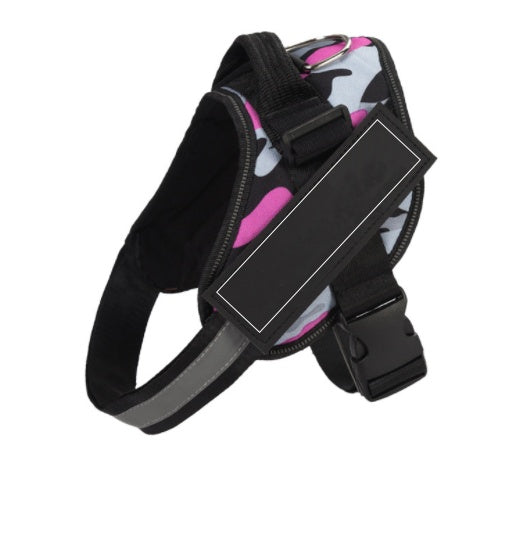KFX-5484861 Customizable Adjustable Pet Harness with ID Patch for Outdoor Dog Walking