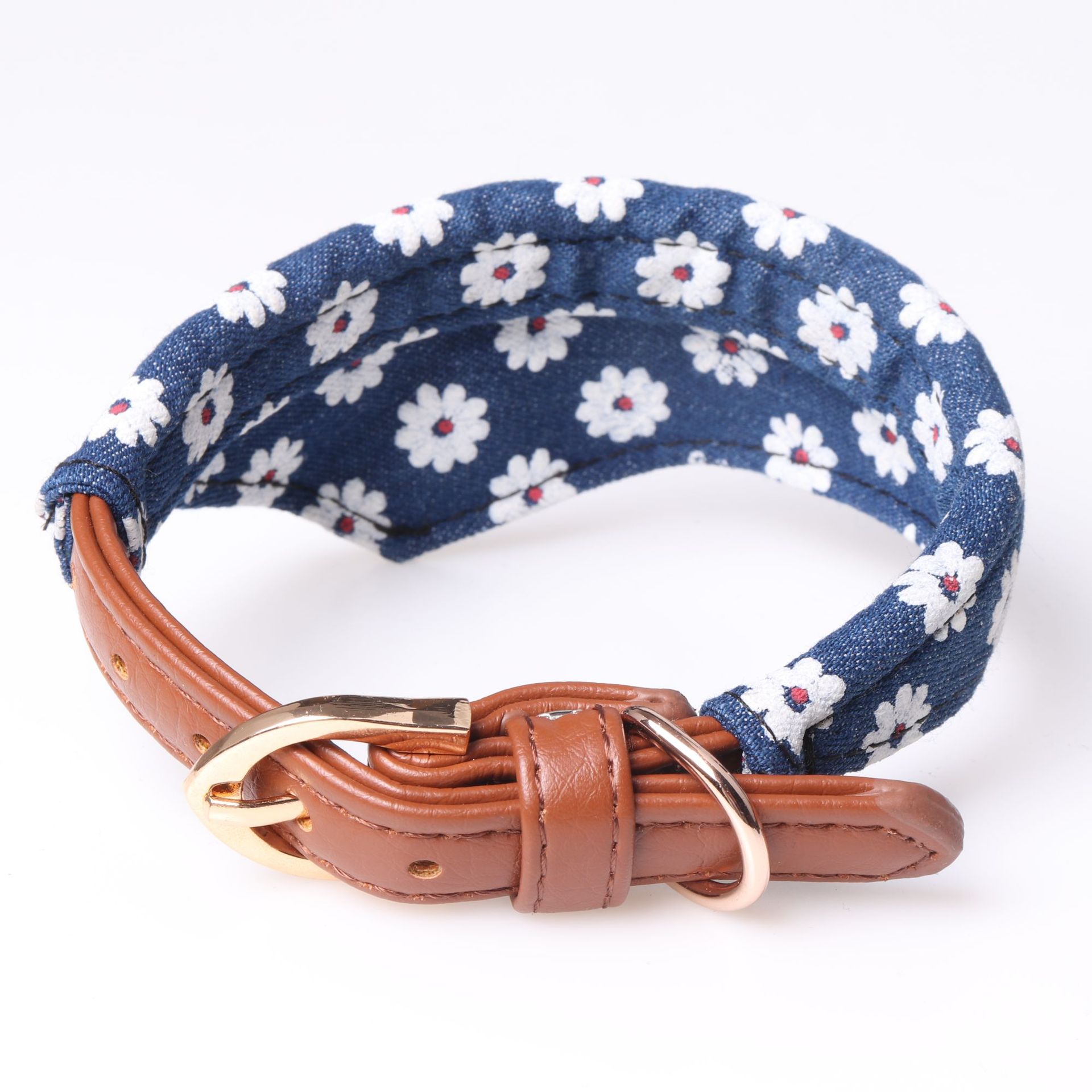 KFX-5484989 Adjustable Bowknot and Triangle Collar Bib Set in Blue - PU Material, Multiple Sizes Available