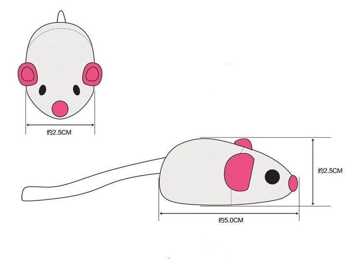 KFX-5488445 Natural Rabbit Fur Fake Mouse Cat Toy - 5 Pack
