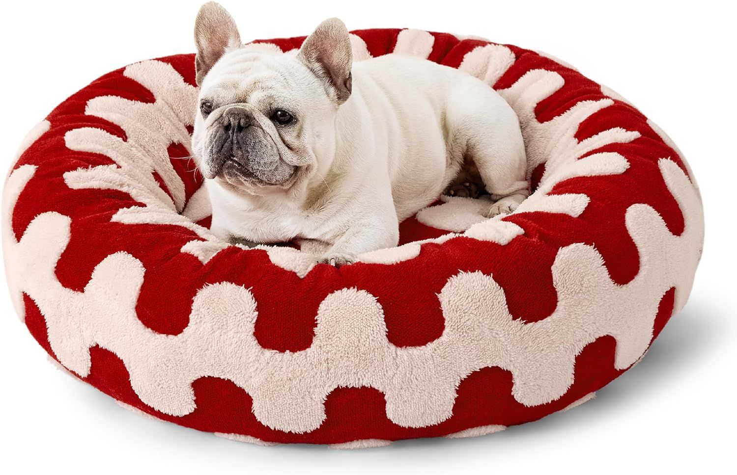 KFX-5488829 Cozy Round Universal Pet Bed in Various Plaid Patterns for Dogs