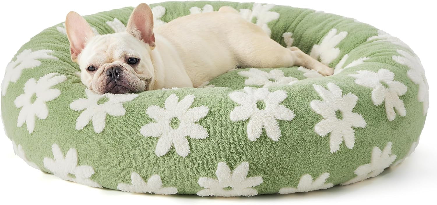 KFX-5488829 Cozy Round Universal Pet Bed in Various Plaid Patterns for Dogs