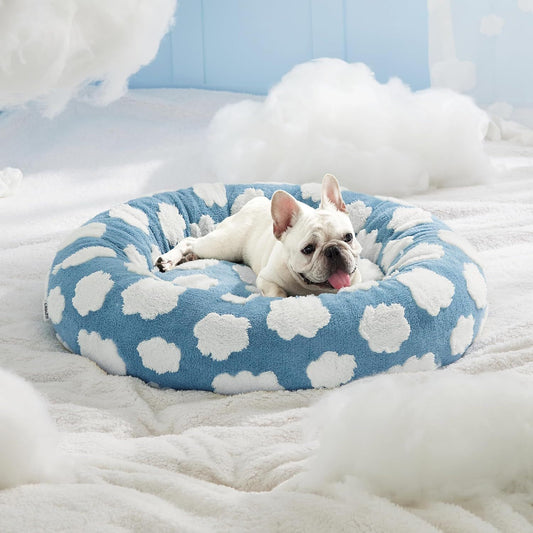 KFX-5488829 Cozy Round Universal Pet Bed in Various Plaid Patterns for Dogs