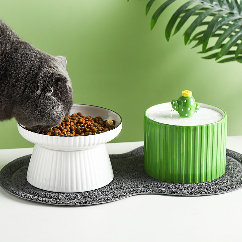 KFX-5488957 Ceramic Automatic Pet Water Dispenser with USB Power Supply, 750ml Capacity
