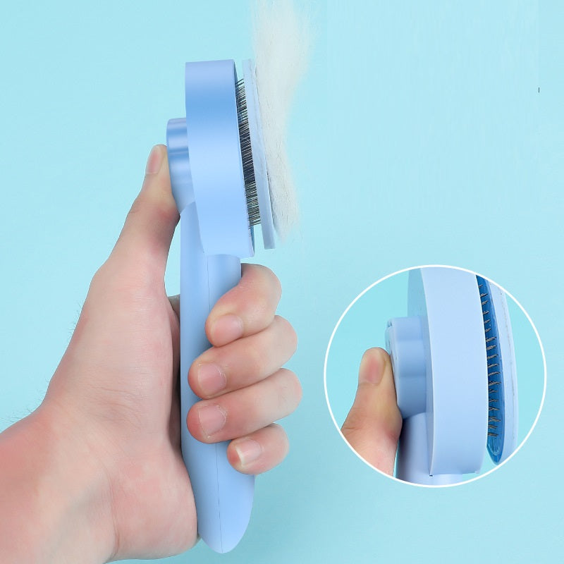 KFX-5490365 Pet Comb for Cats and Dogs - Long Hair Removal Tool with Steel Needles for Grooming and Massage