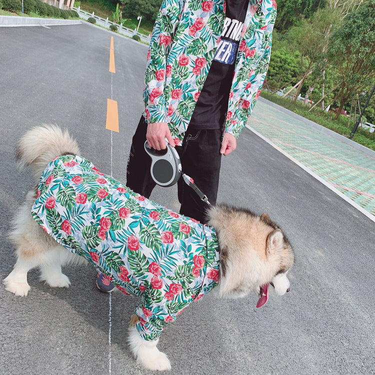 KFX-5492925 Casual Tropical Rain Forest Printed Pet Shirt for Everyday Wear