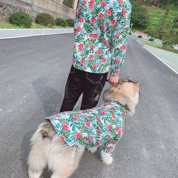 KFX-5492925 Casual Tropical Rain Forest Printed Pet Shirt for Everyday Wear
