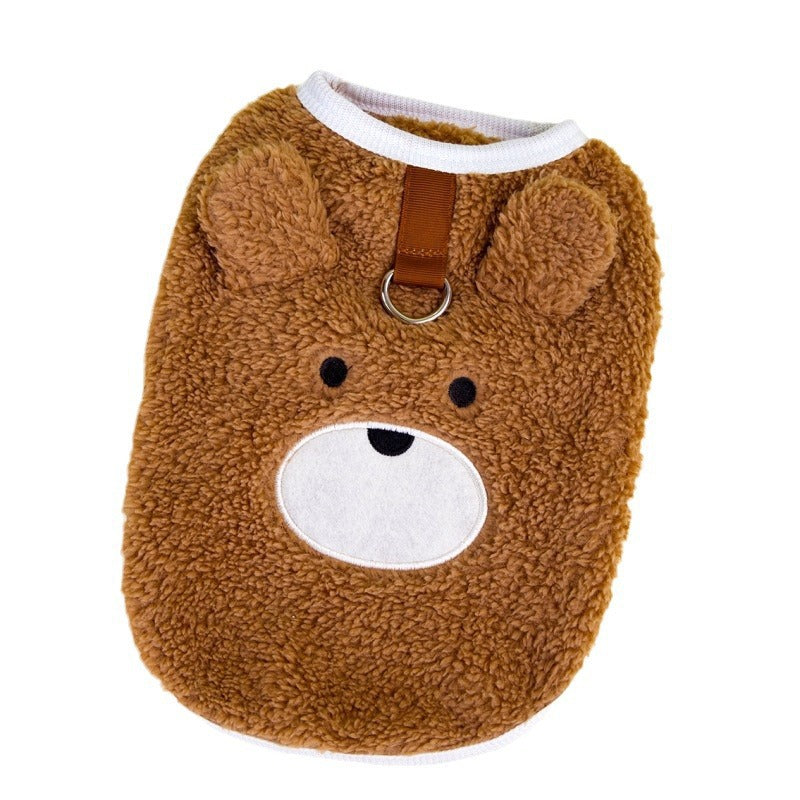 KFX-5493309 Fleece-Lined Casual Teddy Bear Pet Clothing for Bichon Frise and Poodle