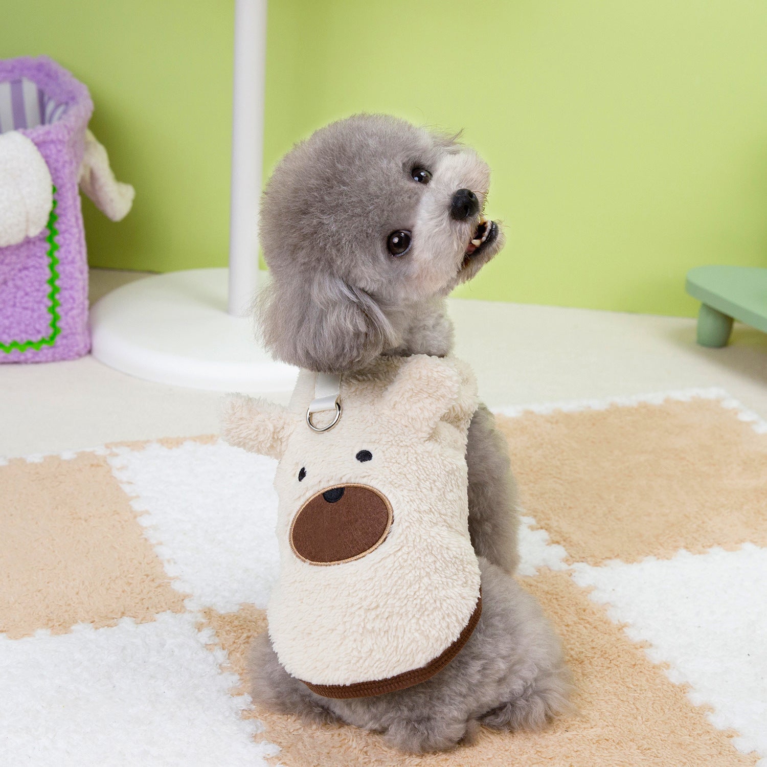 KFX-5493309 Fleece-Lined Casual Teddy Bear Pet Clothing for Bichon Frise and Poodle