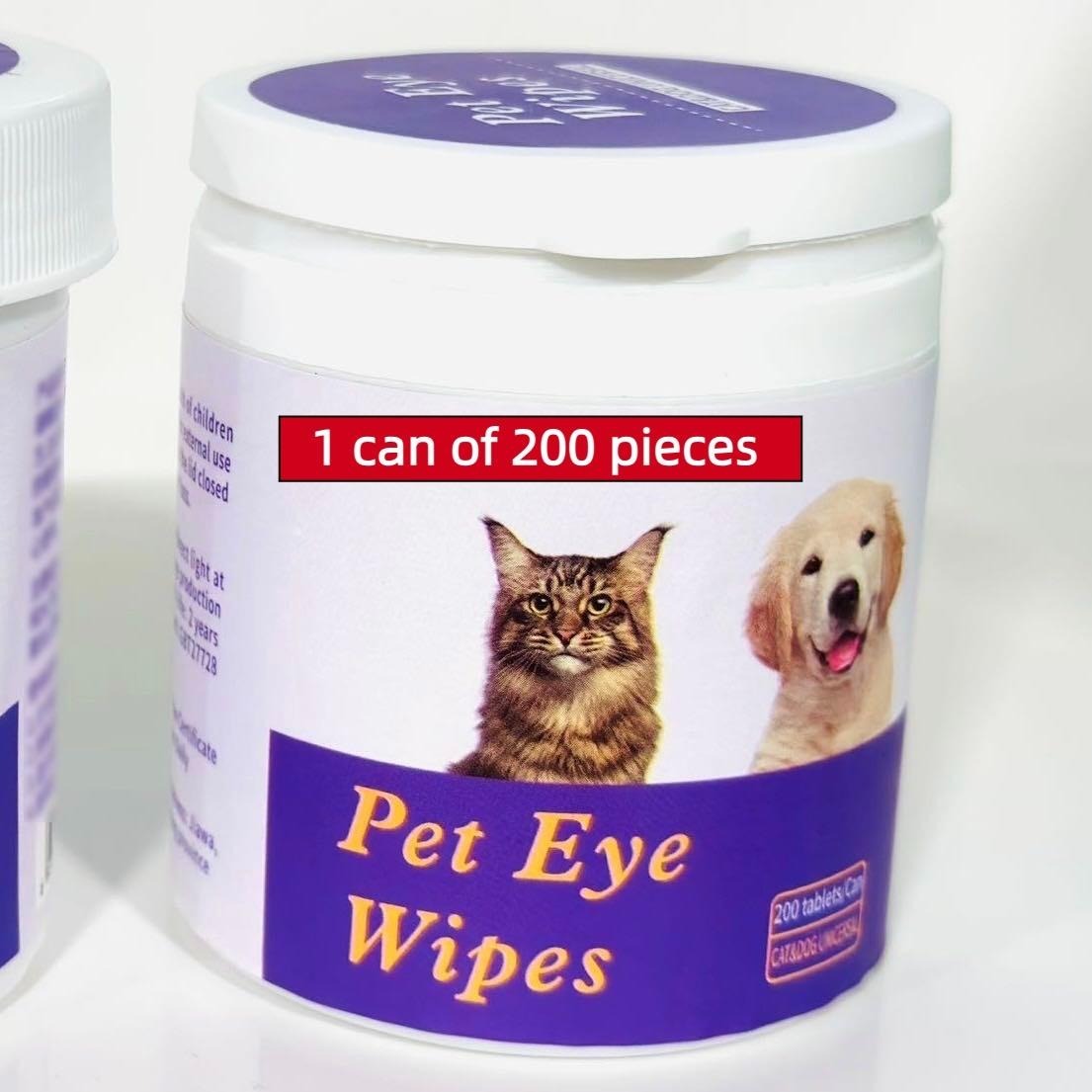 KFX-5494205 Pet Eye Wipes - 200 Count, Tear Stain Remover for Dogs and Cats, Gentle and Hypoallergenic Cleaning Pads