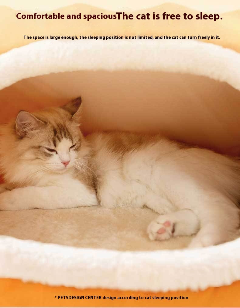 KFX-5494589 Cozy Triangle Elk Cat Nest for Autumn & Winter - Multiple Sizes Available