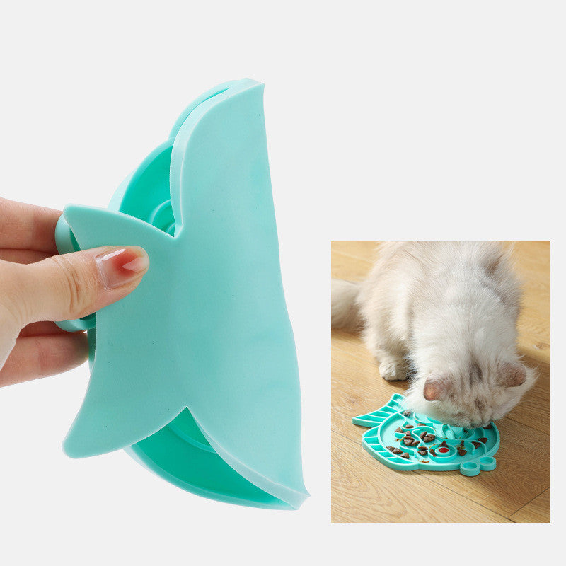 KFX-5494717 Minimalist Slow Feeding Bowl for Pets – Fashionable Solid Color in Blue and Green