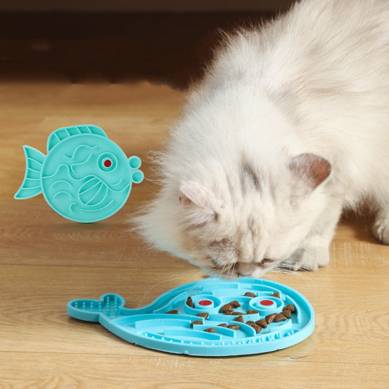 KFX-5494717 Minimalist Slow Feeding Bowl for Pets – Fashionable Solid Color in Blue and Green