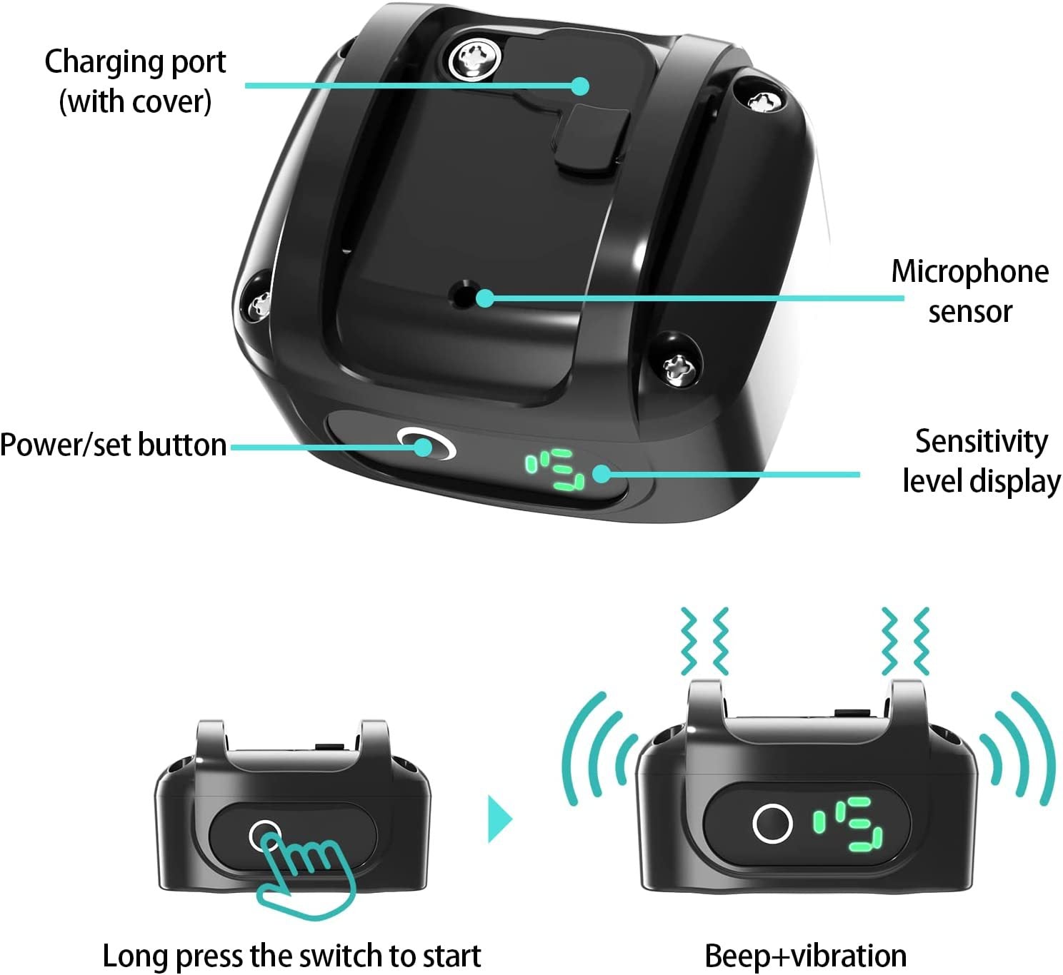 KFX-5496509 Smart Bark Stopper with Adjustable Sensitivity and Waterproof Design