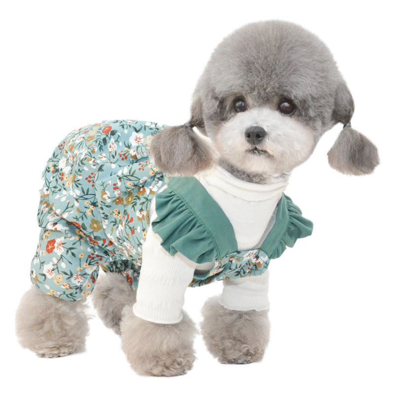 KFX-5496893 Pumpkin Pants Dog Overalls - Cotton Pet Apparel for All Sizes